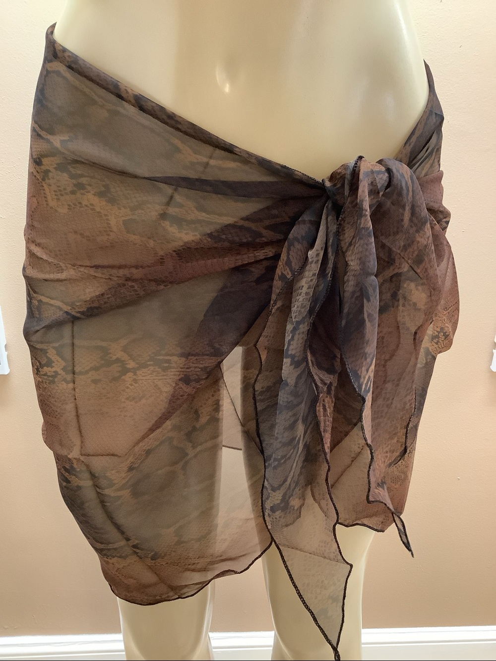 Zuliana Animal Print Sarong/Cover Up Skirt. Made in USA. New With Tags.